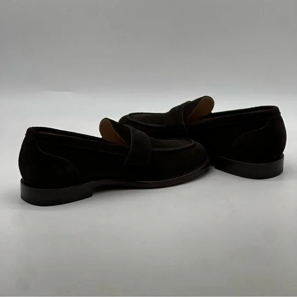 Grant Stone Brown Suede Penny Loafer. Size 7.5